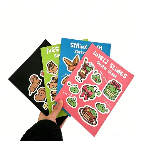 Custom Vinyl Private Printing Waterproof Labels Kiss Cut Sticker Sheet Promotional Stickers Labels