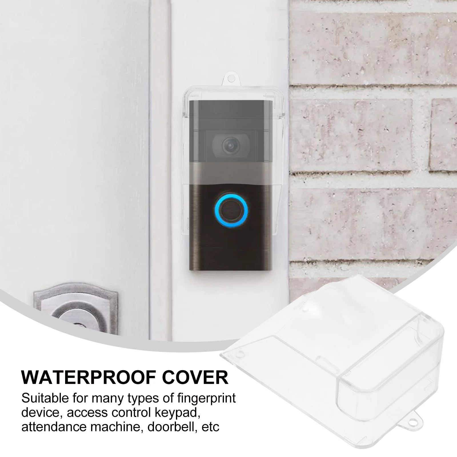 

Outdoor Doorbell Waterproof Cover Durable Plastic Material Clear Design Practical Transparent Rainproof Doorbell Cover