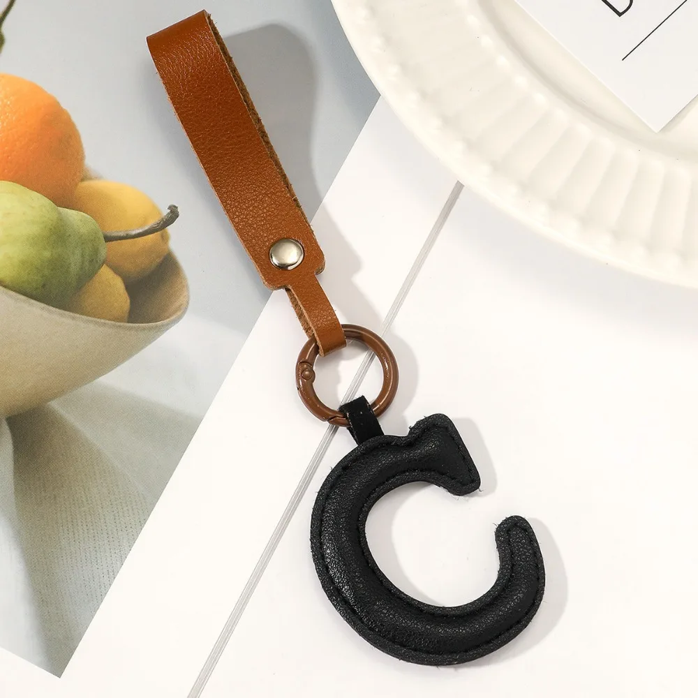 Keys Organizer PU 26 Letter Key Chain Key Ring Business Alphabet Car Key Buckle Bag Charms Waist Buckle Business Key Holder