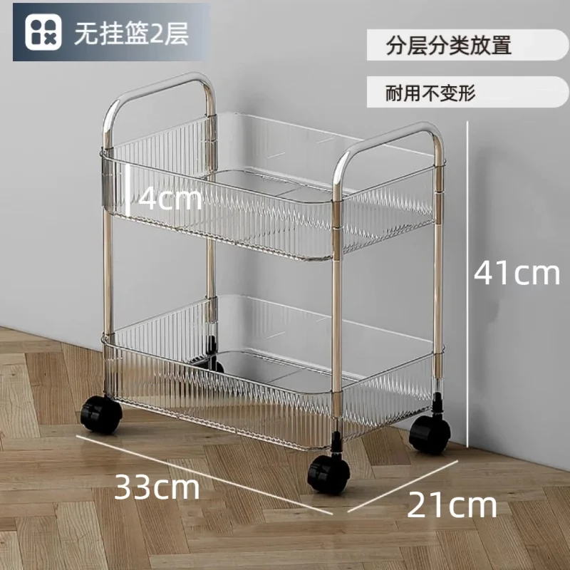 عربة صالون شفافة عالية القيمة من الأكريليك لصالونات التجميل عربة تخزين الصالون متعددة الطبقات أثاث تجاري Rollwagen YSTC