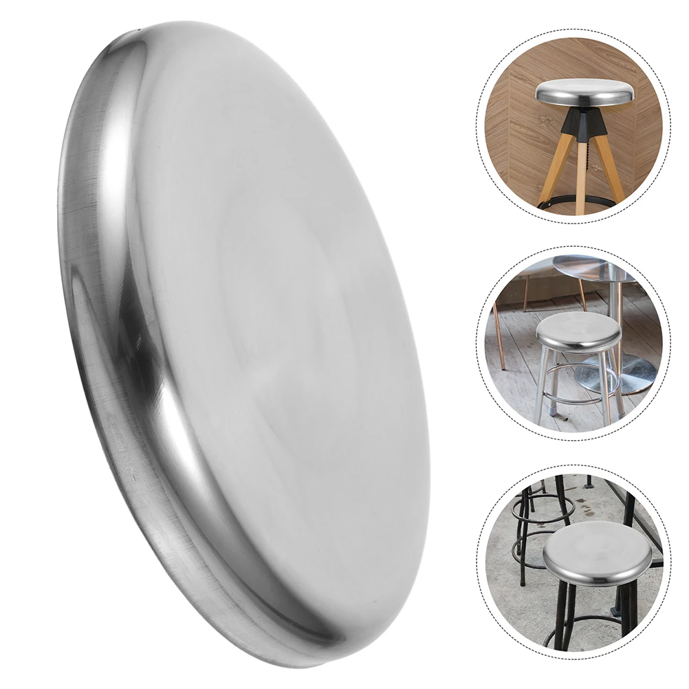 

1pc Stainless Steel Round Stool Cushion Canteen Dining Table Chair Accessories Foam Padded Seat Cover Bar Salon Bench Cover