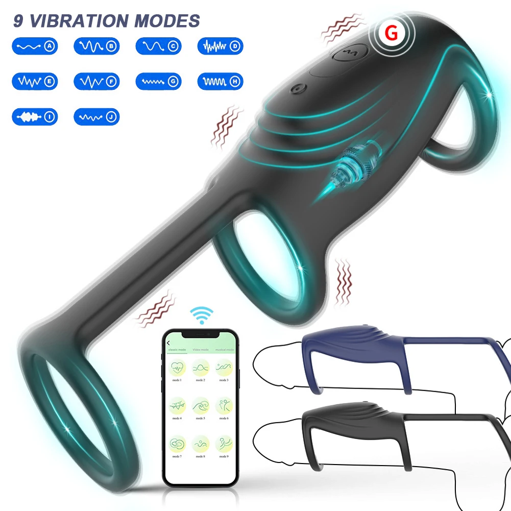 Bluetooth Vibrating Cock Ring for man Pleasure Penis Ring Sleeve Vibrator Sex Toys Delay Ejaculation Vagina G Spot Stimulator