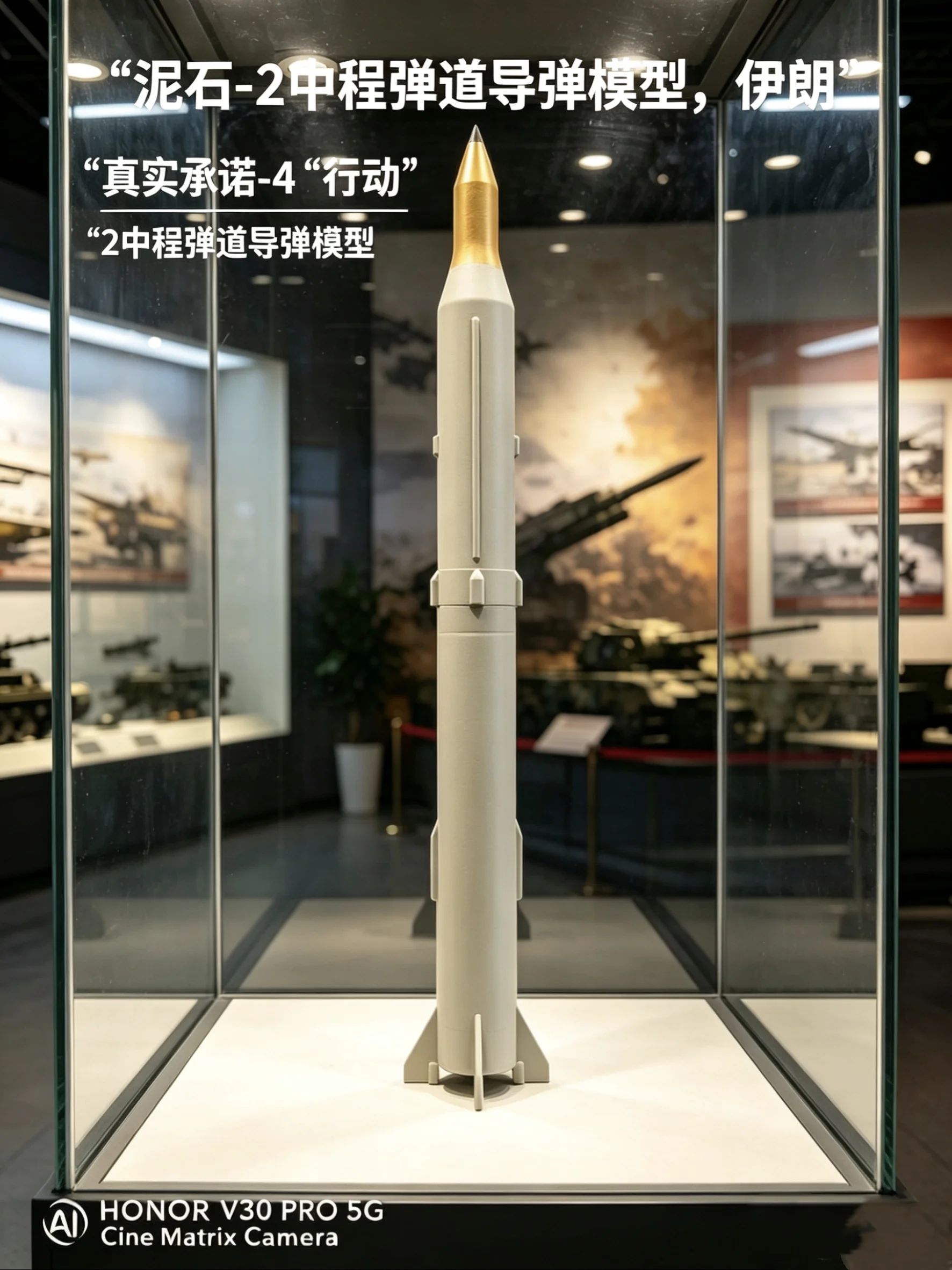 

3D-печатная модель баллистической ракеты средней дальности Iran Sejjil-2, реплика ракеты Operation Al-Quds-4 для военных коллекционеров