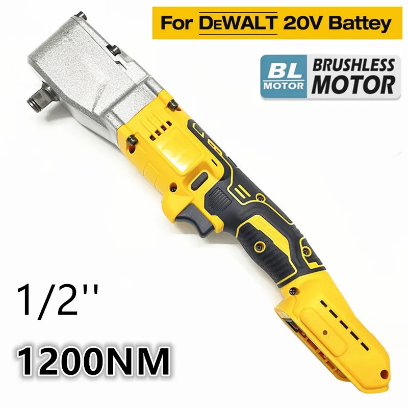 

Fit For DeWALT 20V Battery Brushless Ratchet Wrench 1200NM Electric Cordless Driver 1/2'' Removal Screw Nut Car Repair Tools