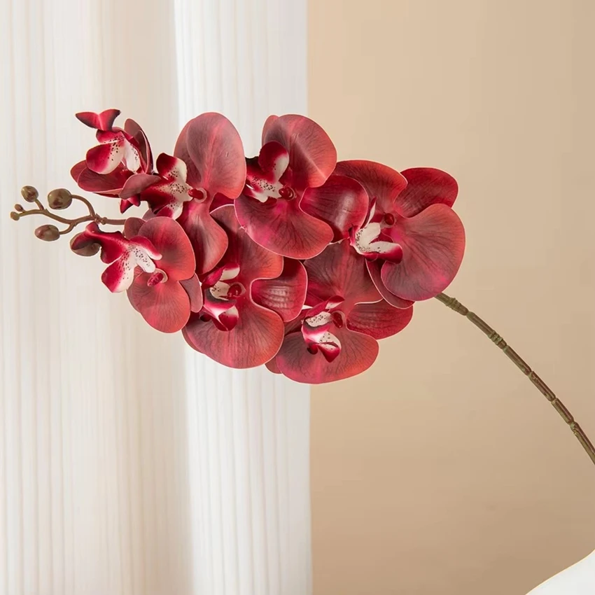 Silk Artificial Flower moth orchid Christmas Home vase Decor Bonsai Wedding Bridal Bouquet Shooting props wreath Party Diy gift