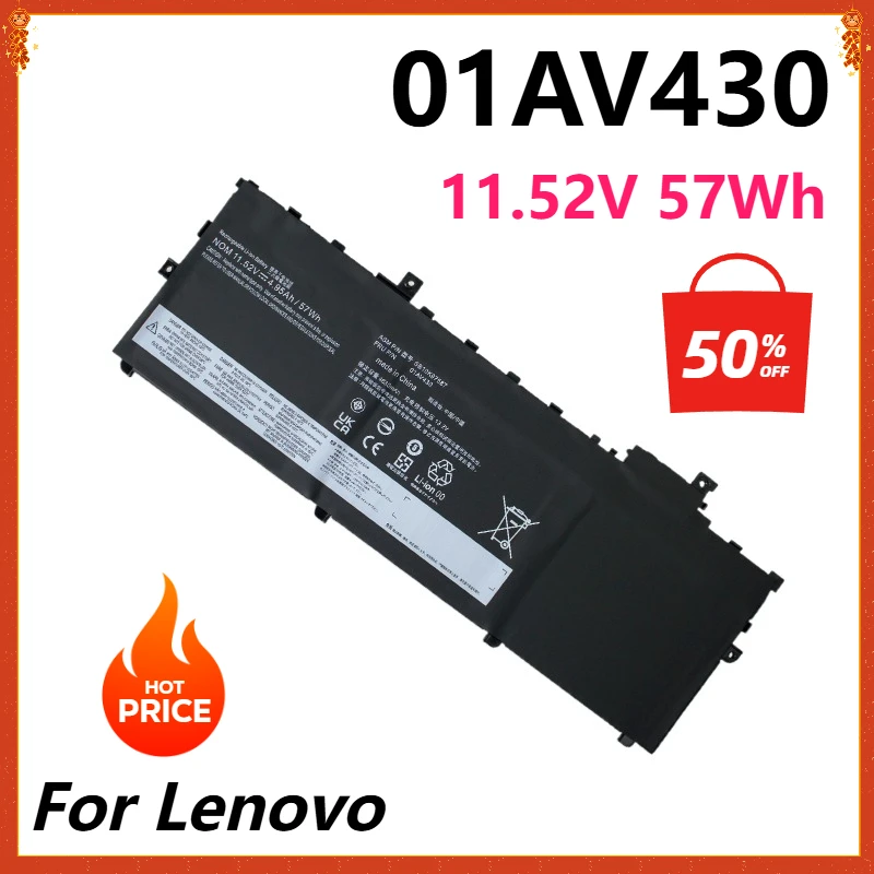 01AV430 57Wh Batería para portátil Lenovo ThinkPad X1 Carbon 5ta 6a Gen (X1 Carbon 2017 2018) Serie 01AV431 01AV429 01AV494