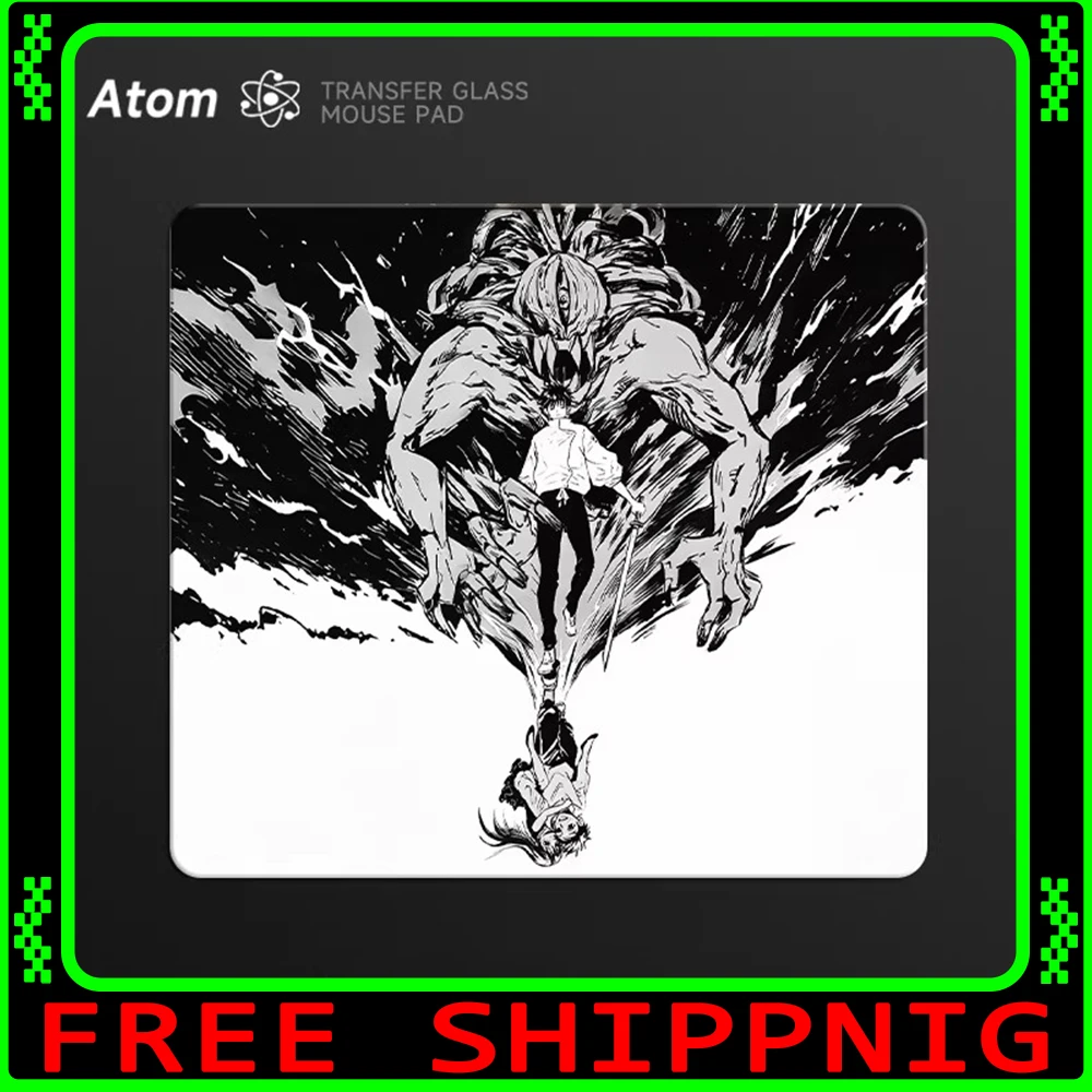 ATOM TRANSFER Glass Mousepad FPS Smooth and Speed Mouse Pad Dirt-resistant and Durable Coated Surface For TTK APEX CSGO PC Gamer
