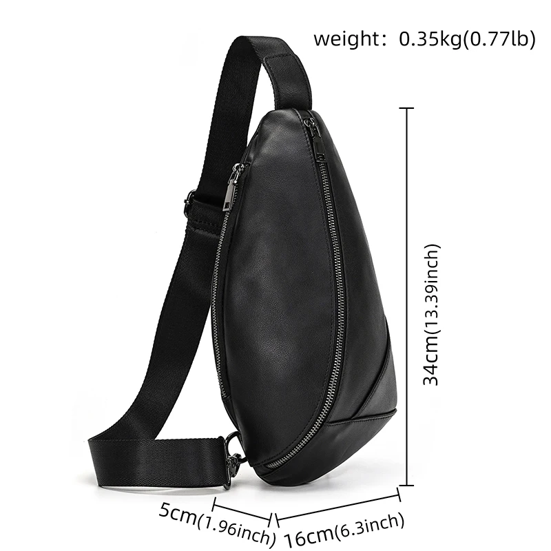 Newsbirds Leather Chest Bag genuine leather cross body bag for men male leather sling bag chest pack single shoulder bag