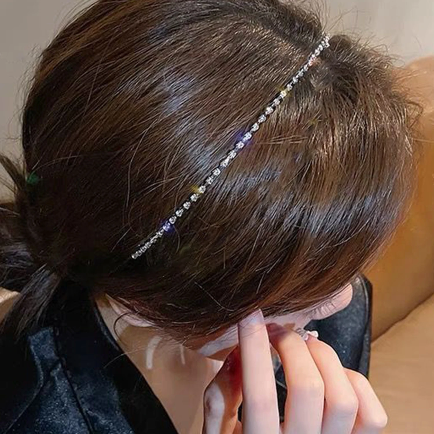 Fashion Rhinestone Bridal Tiara Headpiece Silver Color Crystal Wedding Hair Accessories Women Birthday Party Rhinestone Crowns image 5