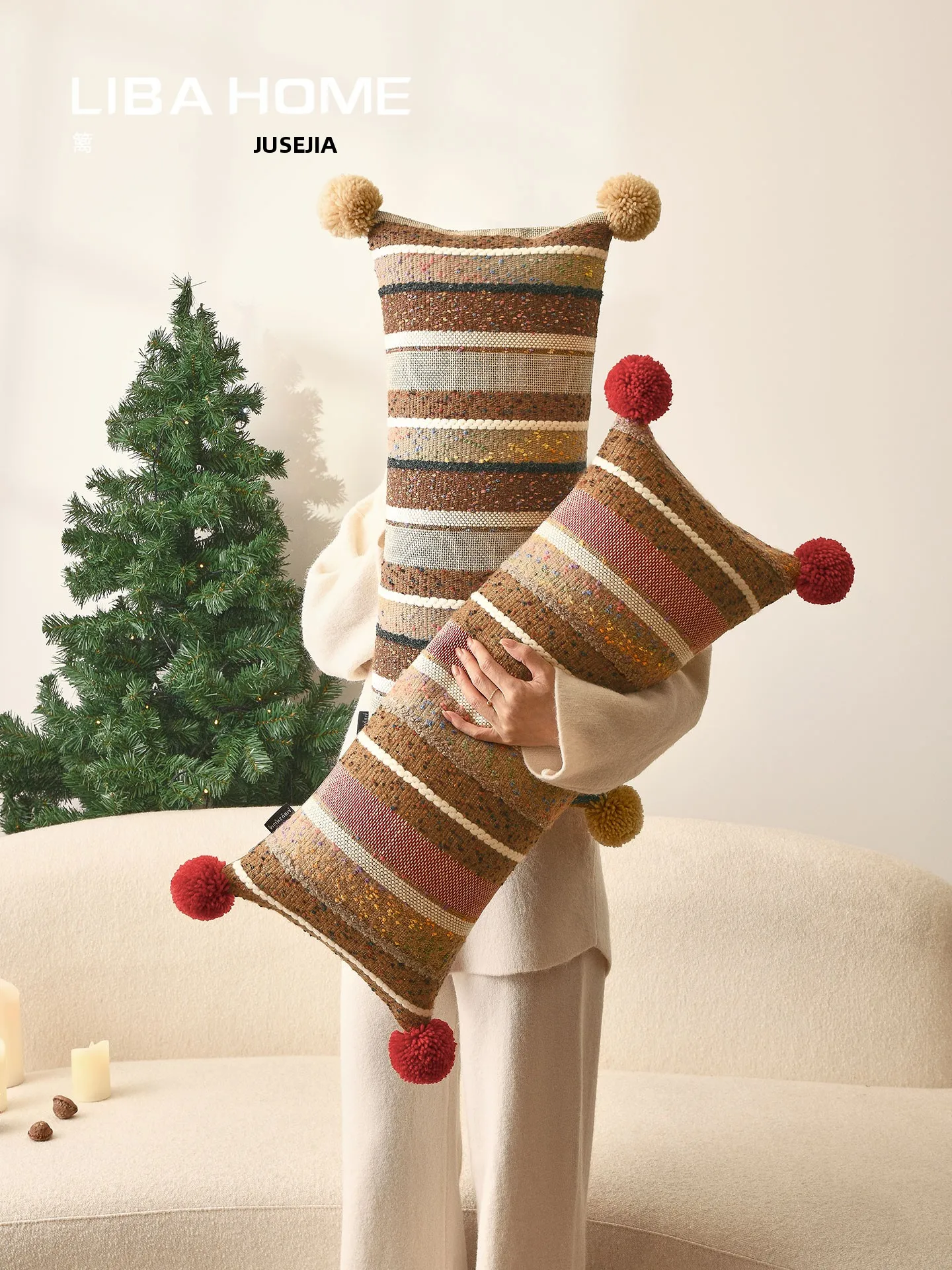 

Современная простая красная подушка с полосками для талии, прямоугольная подушка для дома, для гостиной, для дивана, чехол для подушки Aosphere