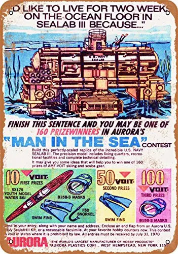 Wall-Color  Metal Sign - 1970 Man in The Sea Sealab Contest - Vintage Look