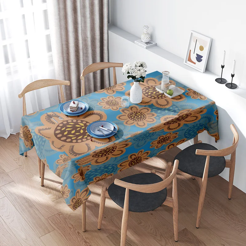 Vibrant Tablecloth Set with Sunflower Design Perfect for Home Dining Decorations and Festivals