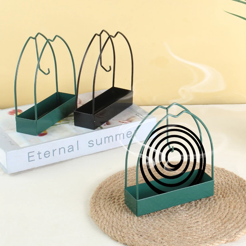 Iron Mosquito Coil Holder Incense Holders Coil Incense Burner Frame Modern Repellent Incense Rack For Household Bedroom Patio