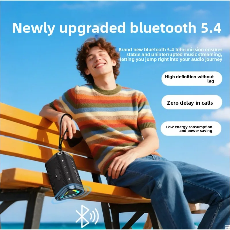 Sobies S21 Bluetooth Speaker High-Quality Sound with Colorful Lights Portable Outdoor Subwoofer Pillow Waterproof Audio