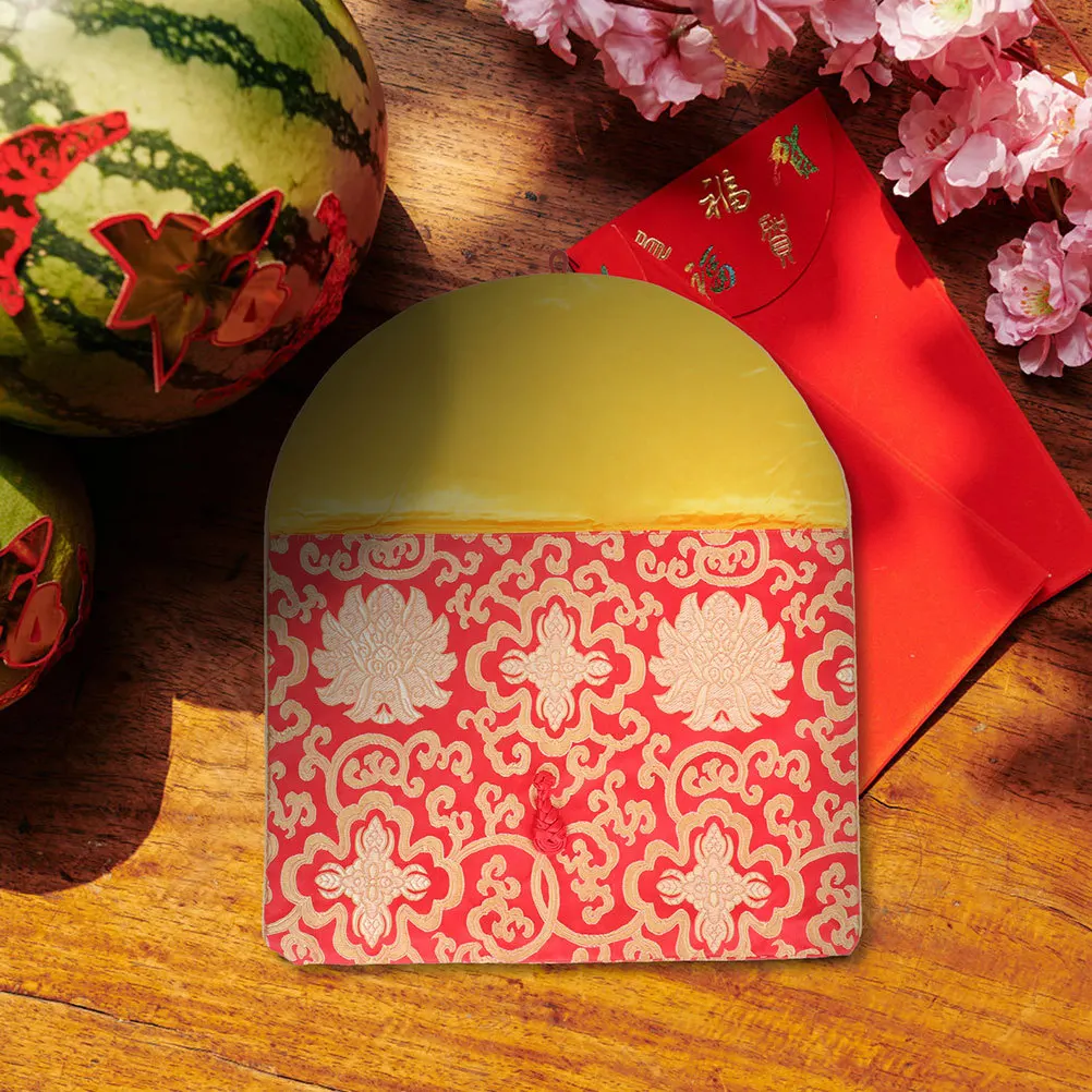 2 قطعة كيس التخزين الكتاب الديباج حقيبة التطريز المغلف البوذية زن كتاب التفاف كيس للهدايا الصغيرة التفاف حاوية العرض #3