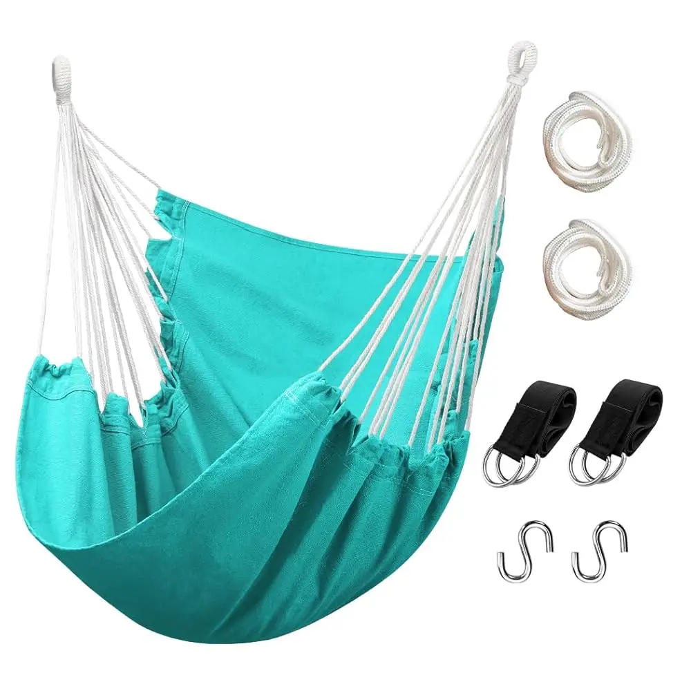 

Hammo Chair Hanging Rope Swing, Max 300 Lbs Hanging Chair With Pocket & Durability Perfect For Outdoor, Home, Bedroom, Patio,