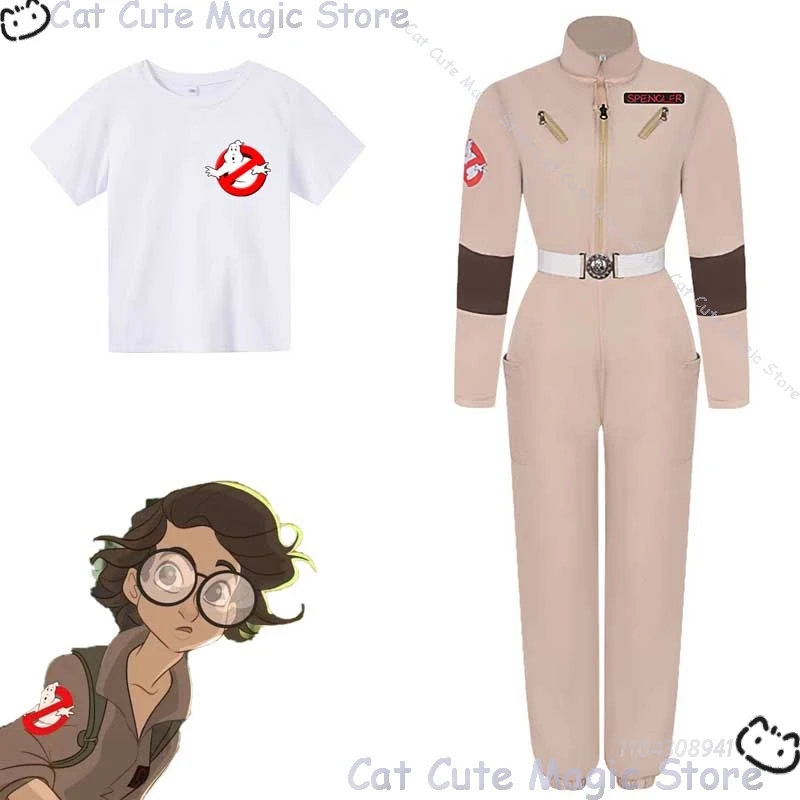 Ghost Busters Cosplay Afterlife Phoebe Men Women Uniform Jumpsuit Costume Carnival Outfit Roleplay Adults Kids Clothes Halloween