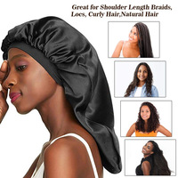 1pc Long Silky Sleep Bonnet For Straight Curly Hair, Extra Large Hair Bonnets For Dreadlock And Braids, Satin Sleeping Caps Nigh