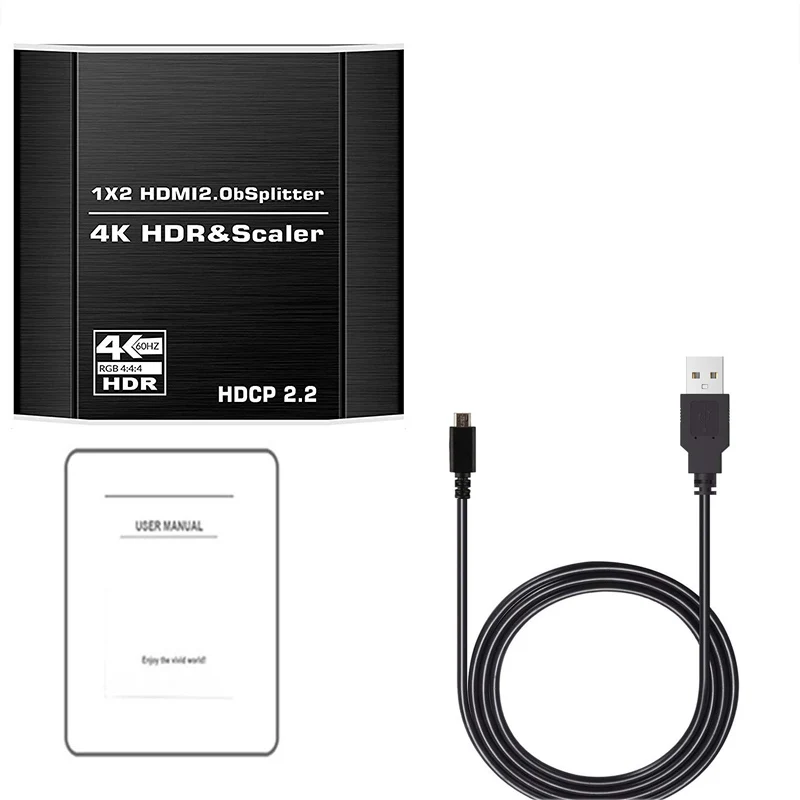 4K 60Hz HDMI Splitter 2/4-port HDMI 2.0 Splitter 1 in 4 out Splitter HDMI 2.0 4K/60Hz HDCP 2.2 for HDTV PS5 PS4 Pro Xbox Series