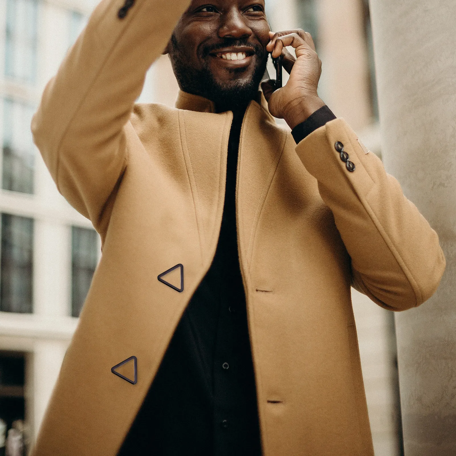 

Набор из 10 треугольных металлических пуговиц из цинкового сплава, глянцевые, черные, с гальваническим покрытием, для одежды, аксессуаров, декоративные пуговицы для багажа