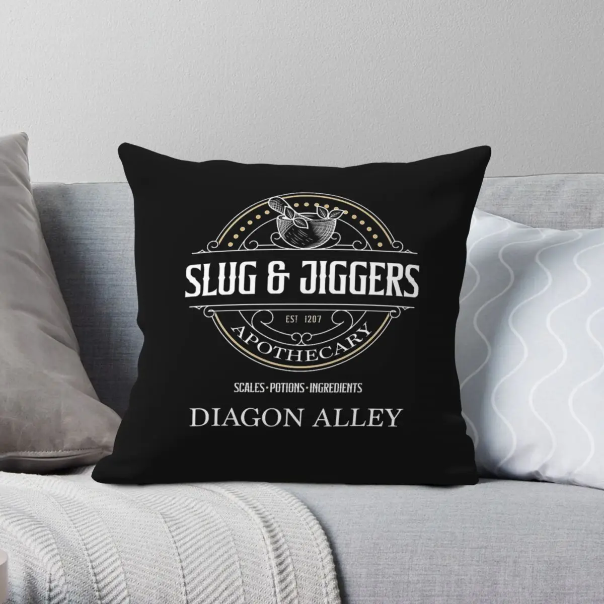 

Slug & Jiggers Apothecary Square Pillowcase Polyester Linen Velvet Creative Zip Decor Throw Pillow Case Home Cushion Cover