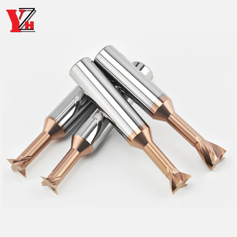 YZH Carbide Dovetail Milling Cutter 30 45 60 75 Degree 4mm 6mm 8mm 10mm 12mm 14mm Tungsten Machining Tool For Steel For Aluminum