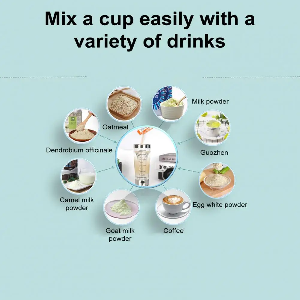 Exercise Mixing Cup High Speed Shaker Bottle 500ml Automatic Mixing Cup Portable Electric Protein Shaker Bottle High for Fitness