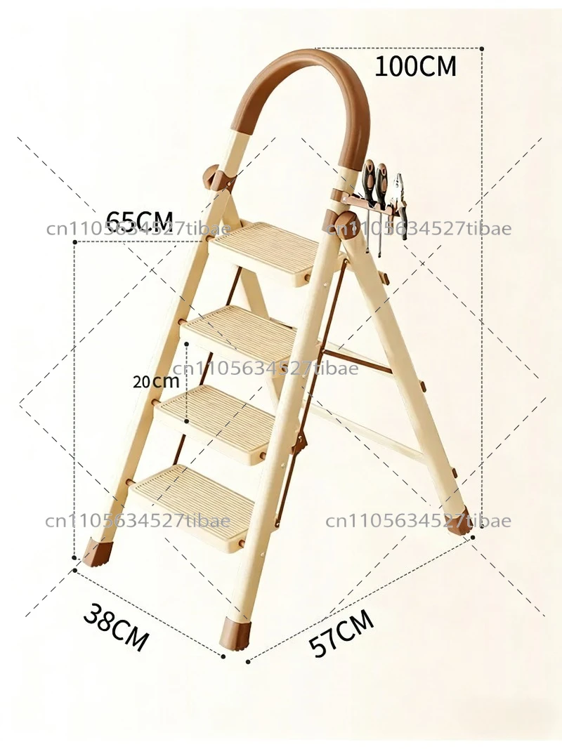 Multifunctional carbon steel telescopic indoor folding household thickened herringbone ladder climbing stairs