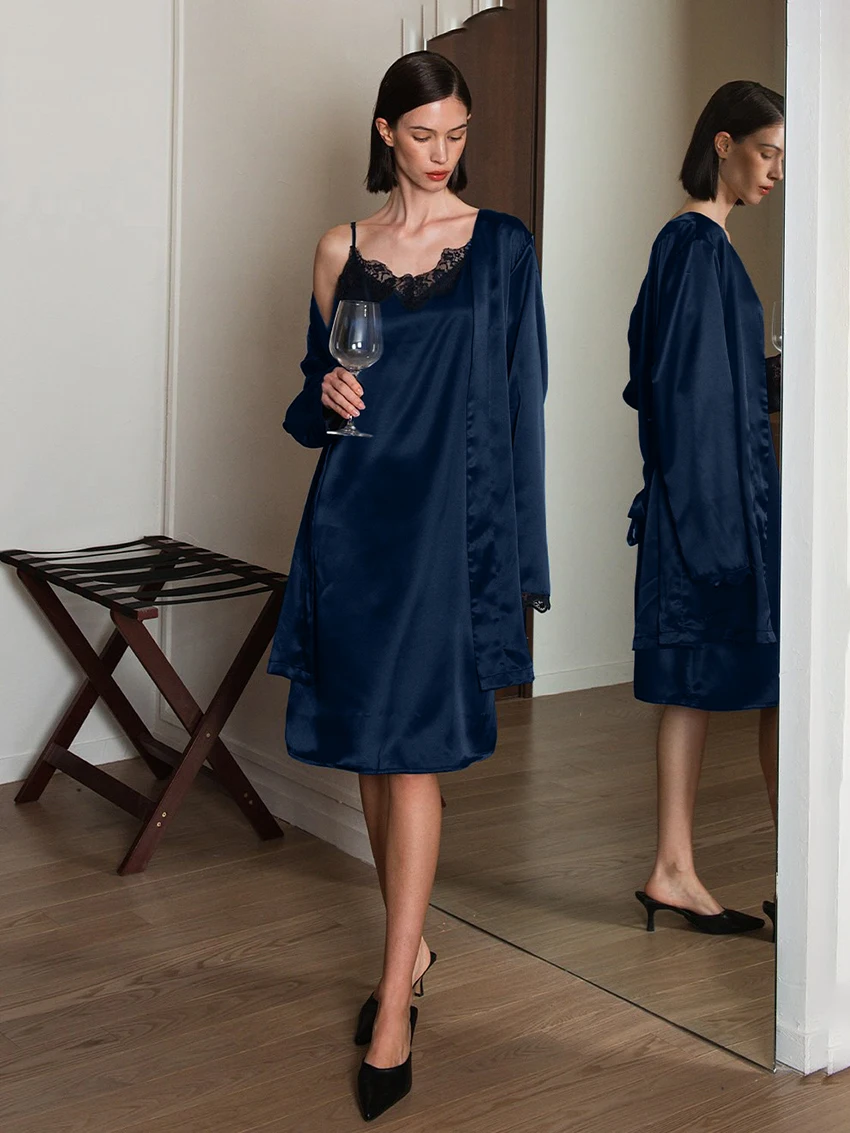 

Marthaiqiqi зимняя женская ночная рубашка, костюм с v-образным вырезом, ночная рубашка, халат с длинными рукавами, пижама на бретельках, кружевное мини-платье, комплект ночных рубашек