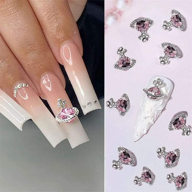 10 Stuks Luxe Zilveren Planeet Nail Art Bedels Sieraden Nagels Accessoires 3d Glitter Legering Steentjes Saturnus Nagel Decoraties Onderdelen