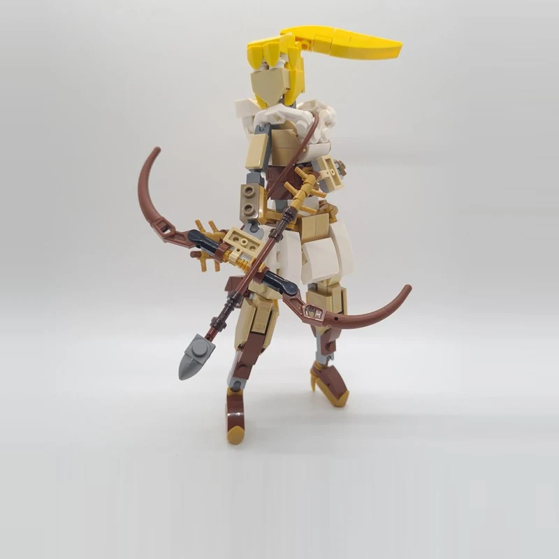 Creative Series Model MOC Building Bricks Archer Female Warrior Modular Technology Gifts Holiday Assemble Toys Suit Display