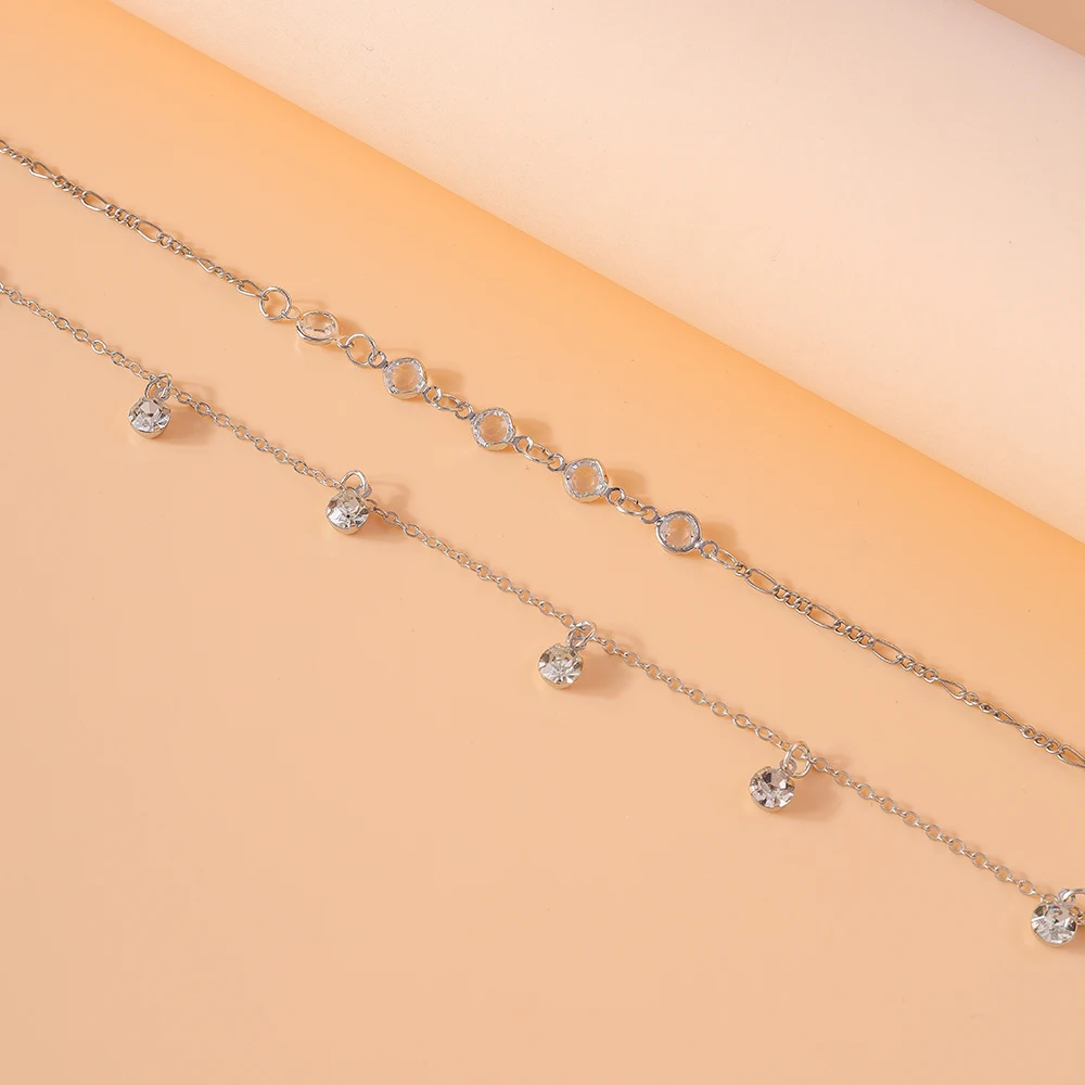 Aihua Bohemia Kristall-Taillenkette für Frauen, sexy silberfarbene Kette, Sommer-Strand-Körperschmuck, Geschenke – Detail 3