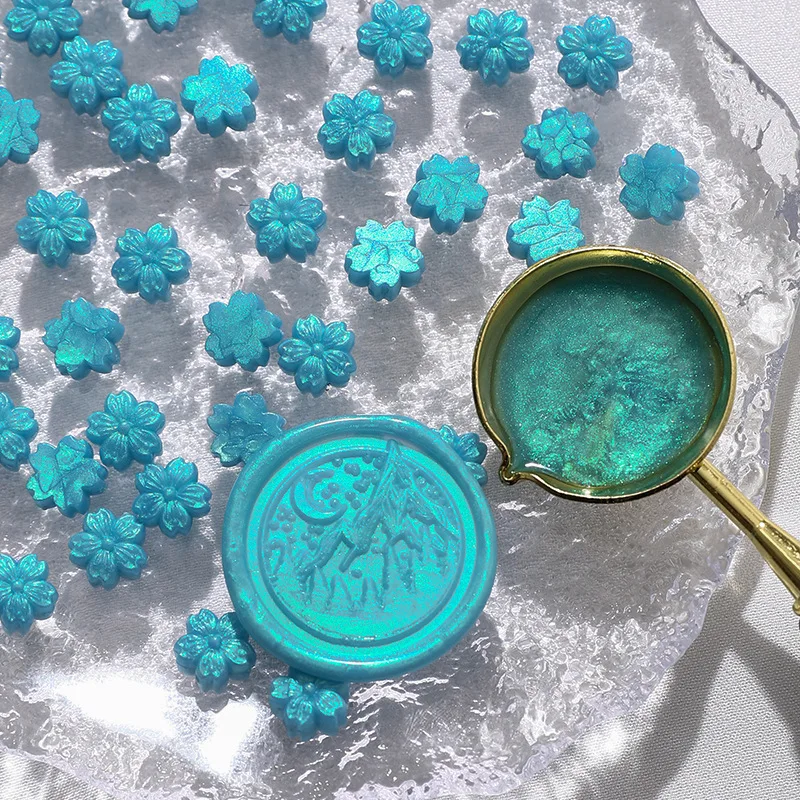 90 Stuks Gemengde Kleur Glitter Sakura Lakzegel Zegel Stempel Kralen Diy Cadeau Envelop Bruiloft Uitnodiging Oude Zegel Waszegel Maken Gereedschap
