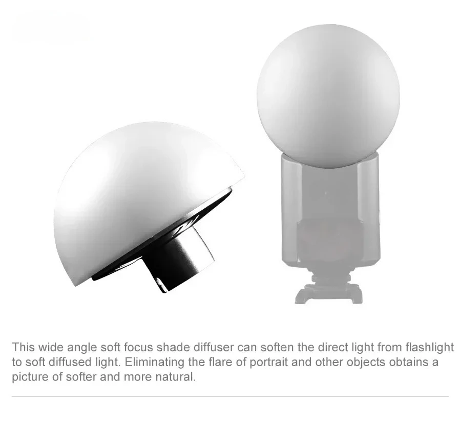 Dome Diffuser Wide Angle Soft Focus Shade Diffuser Witstro AD200 AD200Pro AD360II AD180 AD360 Speedlite