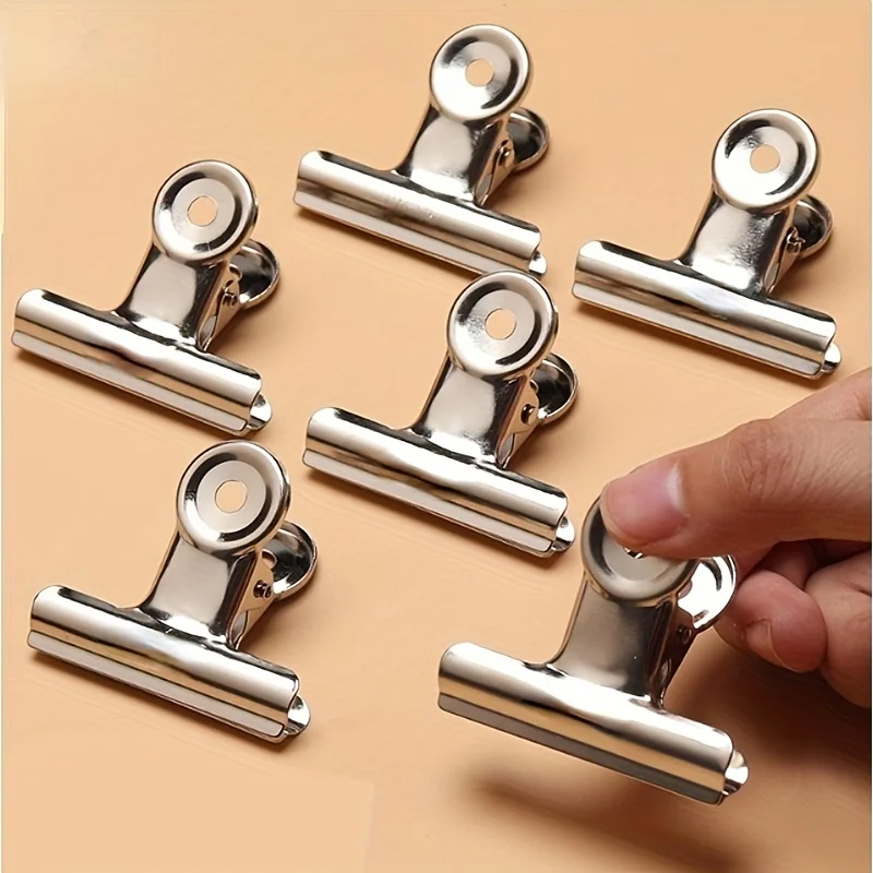 

Trendy 6pcs Food Bag Sealing Clips, Reusable Heavy Duty Stainless Steel Clips, Multipurpose Air Tight Seal Clip BHL1277-FRO
