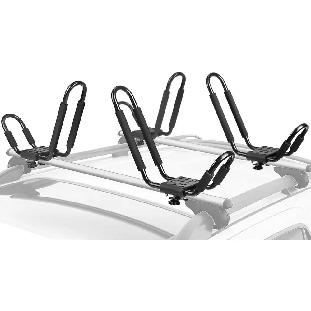 

k Rack 2 Pair J Bar or Canoe Sur Board SUP On Roo Top Mount bar with 4 pcs Tie Down Straps
