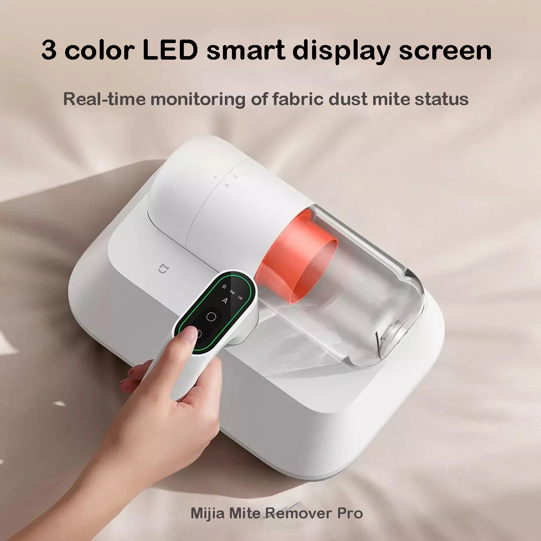 Imagem -04 - Xiaomi Mijia Vácuo Ácaro Removedor Pro 14kpa Furacão Sucção Tela Led Display uv Esterilização 55 ° Secagem de ar Quente Casa Inteligente