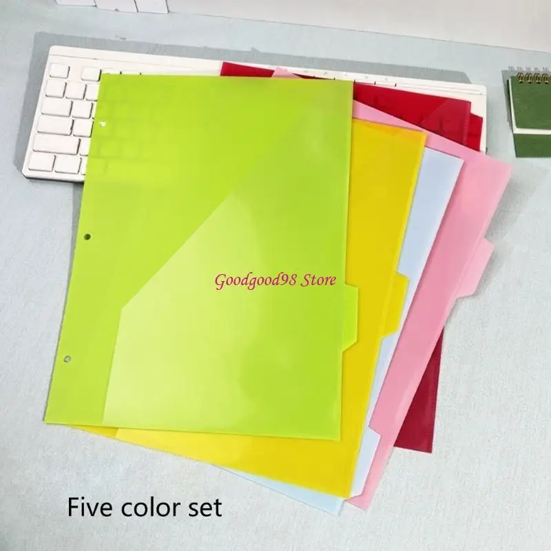 5 Pcs 3 Holes File Folders Document Bag Index Page Folders Document Organizers 