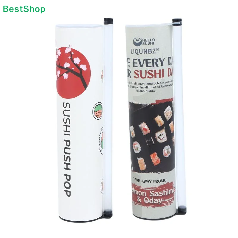 ☽Sushi Push  Containers, Clear Cylindrical Plastic Tubes with Lids, Reusable Sushi Packaging Tubes for Takeaway