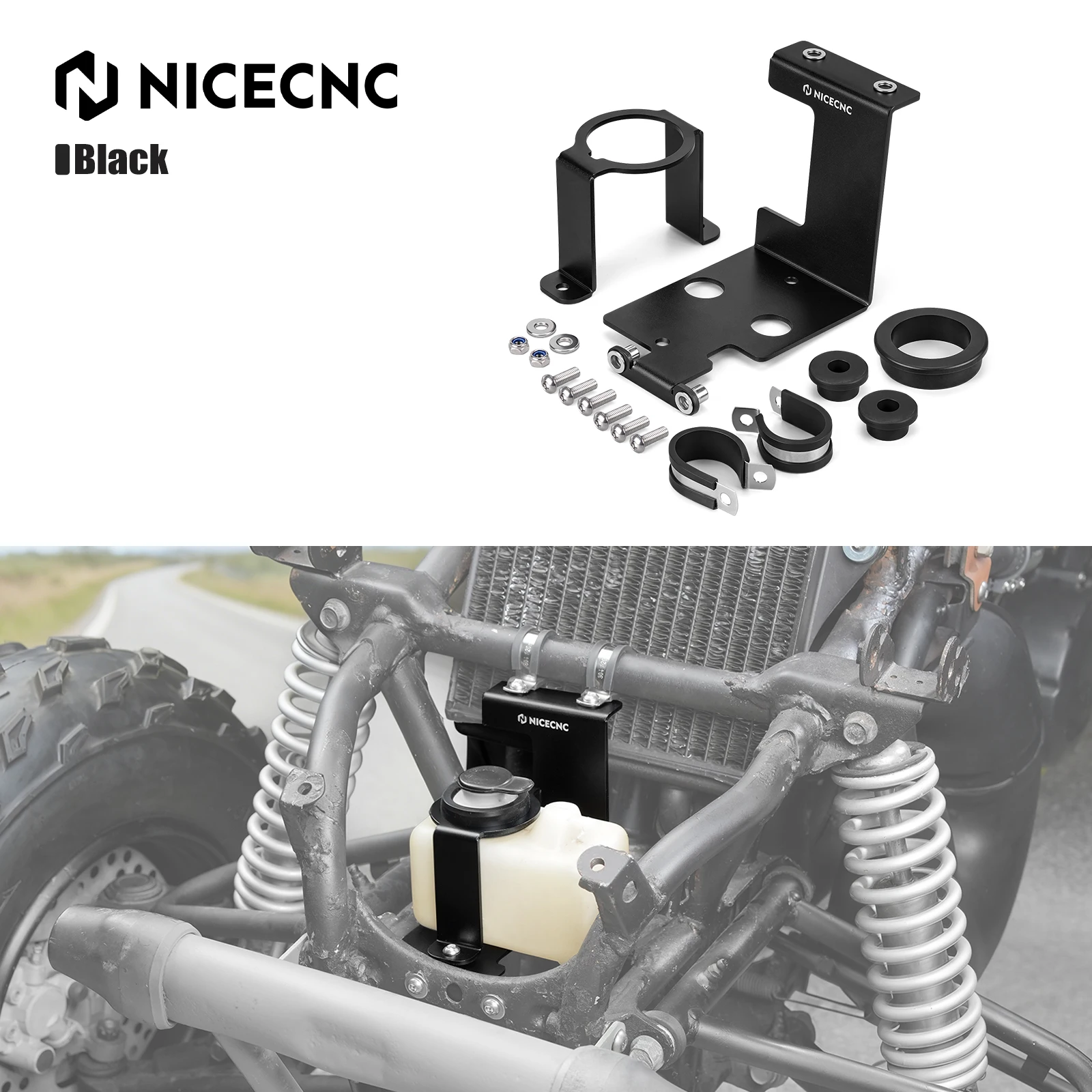 

NICECNC Coolant Reservoir Relocation Bracket Front Mount Kit For Yamaha Banshee 350 YFZ350 1987-2006 Aluminum Alloy ATV Durable