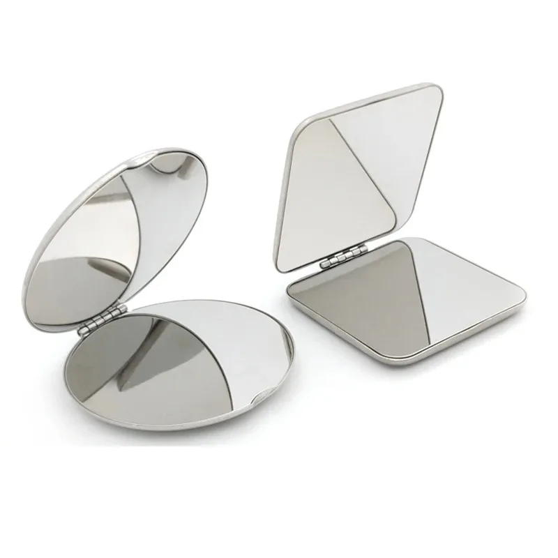Makeup Mirror Double-Sided Portable Foldable Stainless Steel Pocket Small Tinkering Mirror ForTravel Beauty Cosmetic Tool