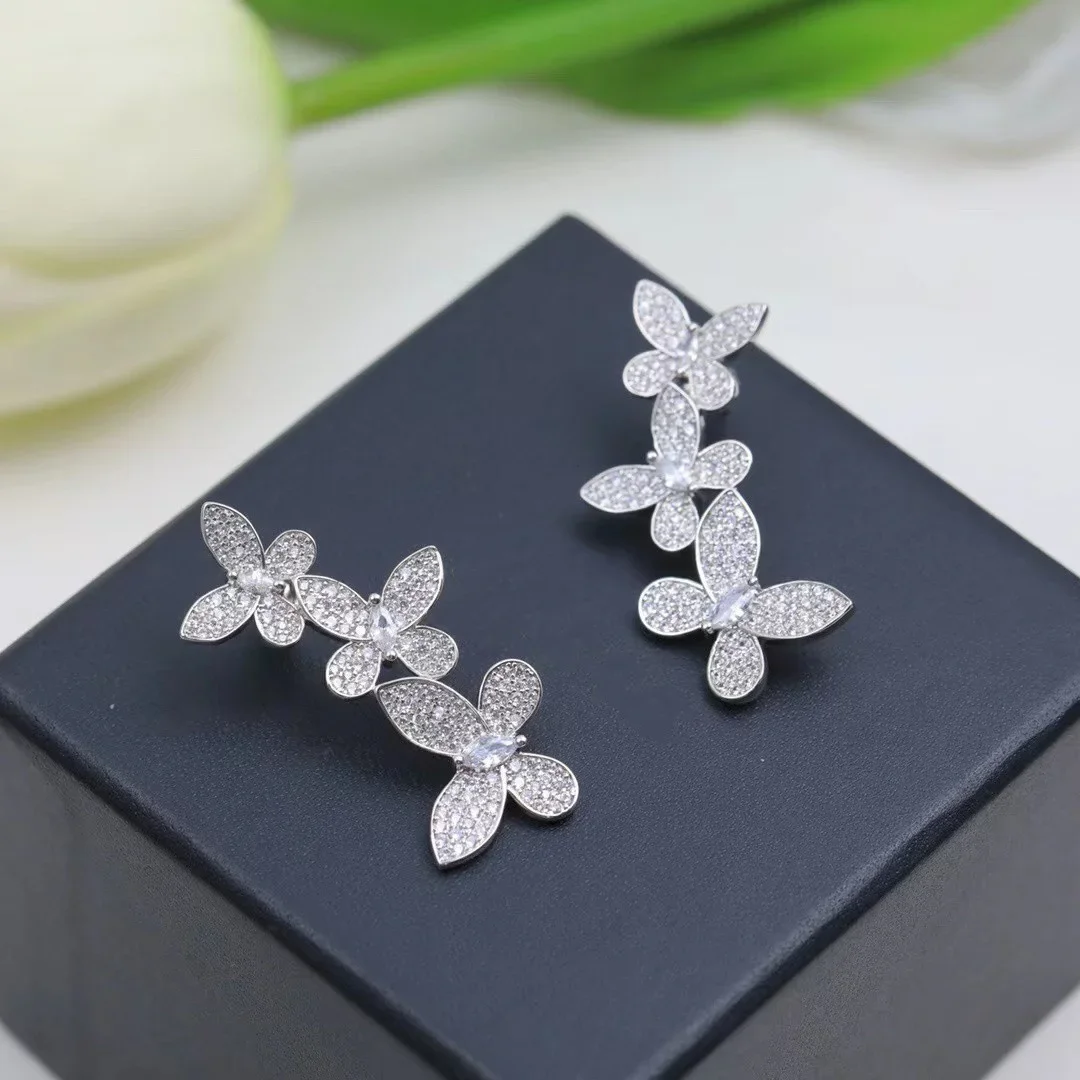 

New 2023 Trend Classic Hot Sale European Famous Brand Luxury Jewelry Earrings For Women Cherry Blossoms Flowers Stud Pin Part