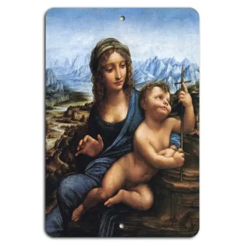 Renaissance Beauty: Madonna and Child Classic Art Metal Sign-Aluminum-tin sign