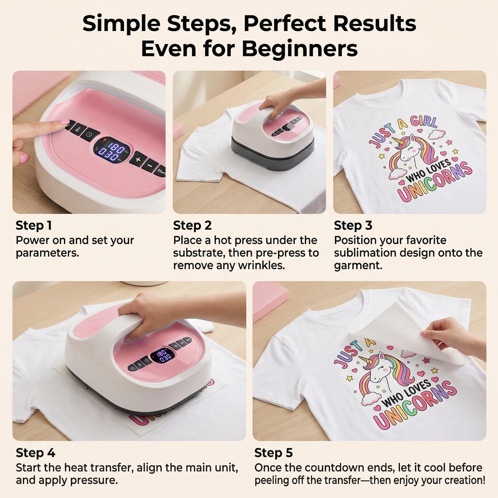 Xingyan Easy Press Portable Heat Presses Mini Press Machine for t Shirts logo Printing Seal Package