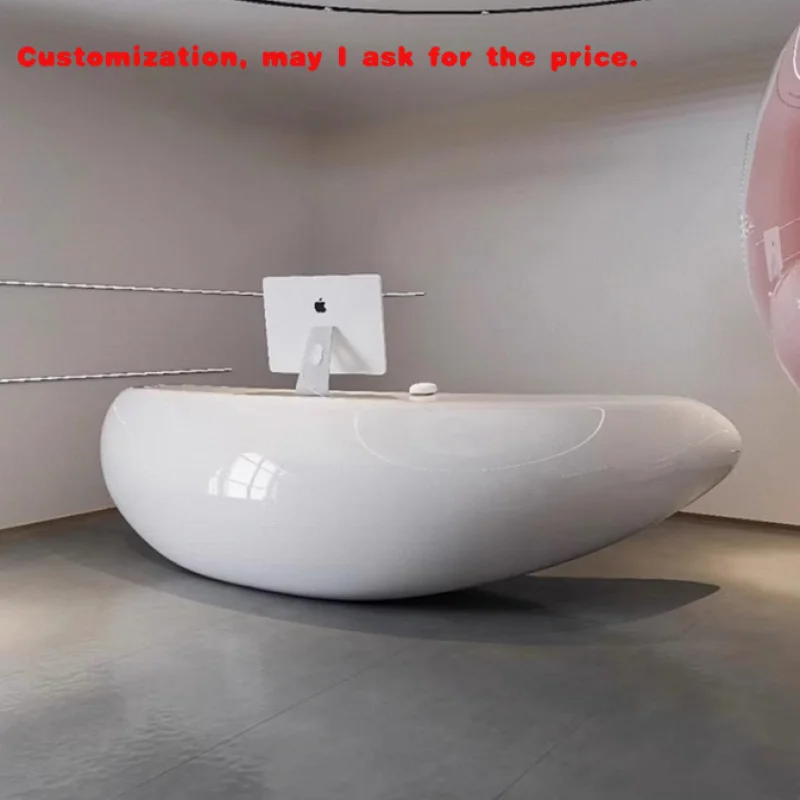 

на заказ.Стальянская стойка регистрации компании, магазин одежды, касса, салон красоты, глянцевая стойка регистрации