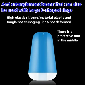 Anti-enrolamento Flutuador De Borracha Oval, Carpa Do Mar, Pesca Com Mosca, Feijão Espaço Azul, rolha, alta qualidade, 100pcs por lote, 9mm 8 principais vendas borracha tipo h - №2