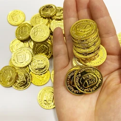 50 шт., пластиковые золотые чипы для монет, 25 х2 мм