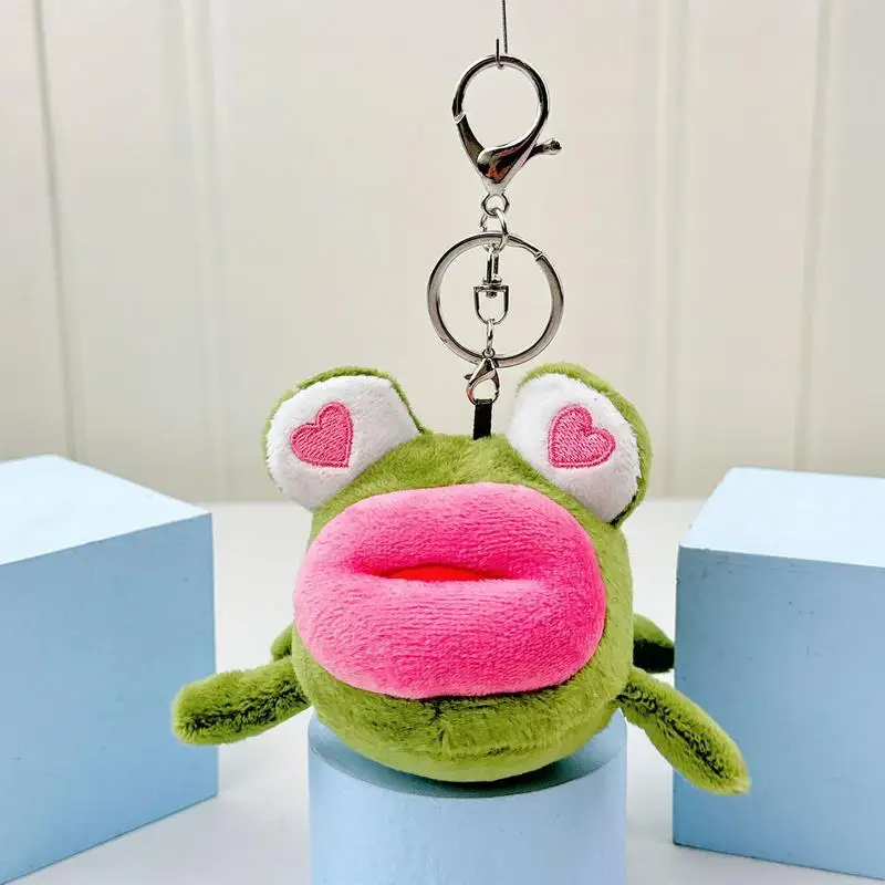 Boca grande Sapo Plush Chaveiro Pingente para Mulheres, Chaves Recheadas Titular Organizador, Ornamentos para Saco Escolar