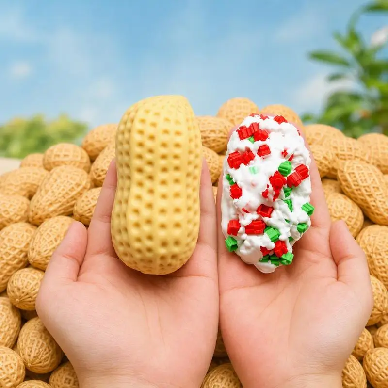 1 Pack Buttery Soft Crunchy Peanut Stress Ball Squeeze Fidget Toy for Work Stress Relief Office Desk Accessory