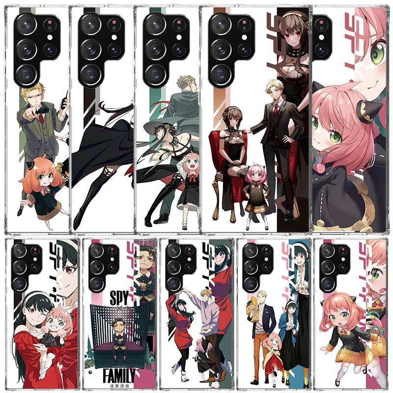 Anime Spy Family Anya Phone Case For Samsung Galaxy S22 S23 S24 Ultra S21 S20 FE S10 Plus S10E S9 S8 + S7 Edge Soft TPU Back Cov